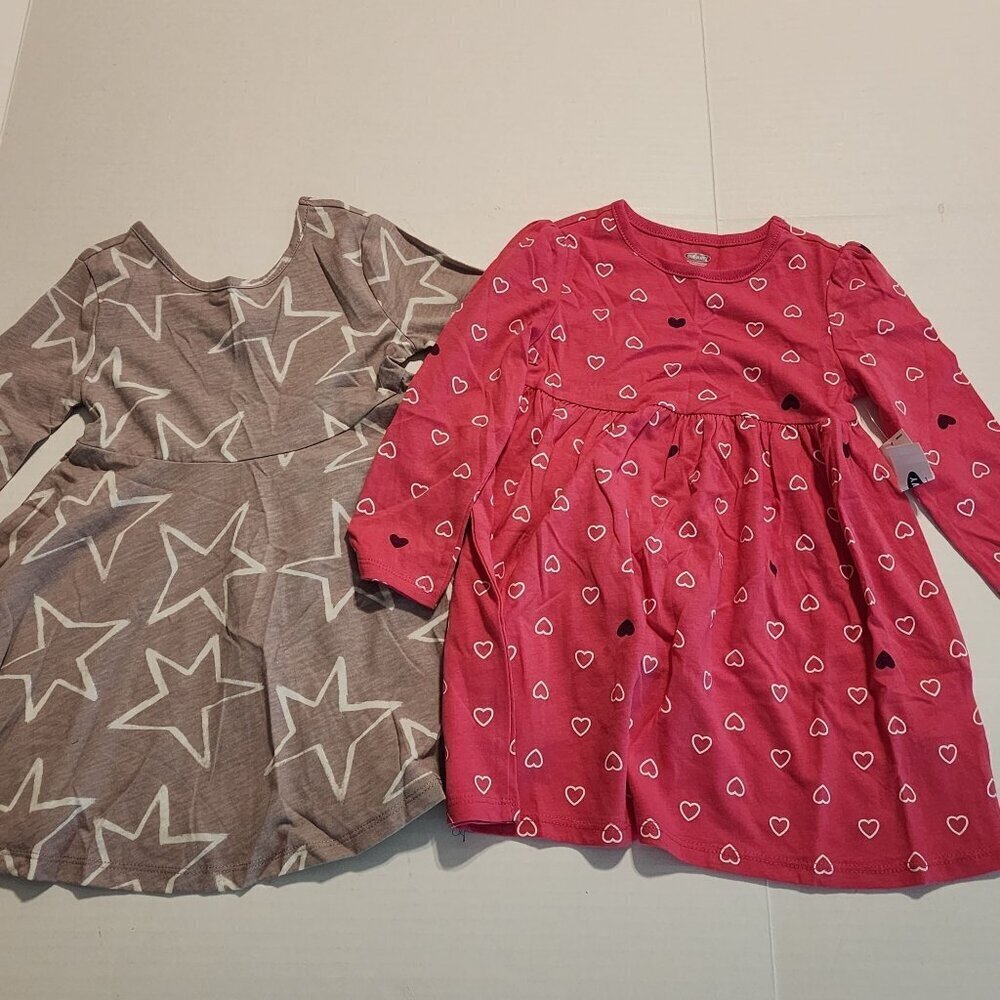 Old Navy Toddler Girls 2T Dress Bundle  Star  Heart Print Long Sleeve  School